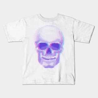 Skull Anaglyph effect vector halftone print Kids T-Shirt